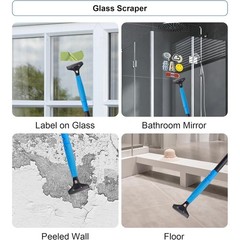 Swivel Squeegee Kit with 4 Extension Poles,Glass Scraper, Bendable Duster, 2