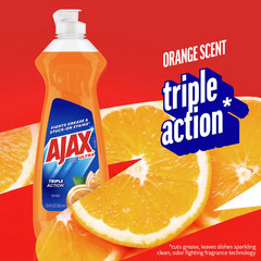 Ajax Ultra Triple Action Orange Dishwashing Liquid Soap, 12.4 fl oz