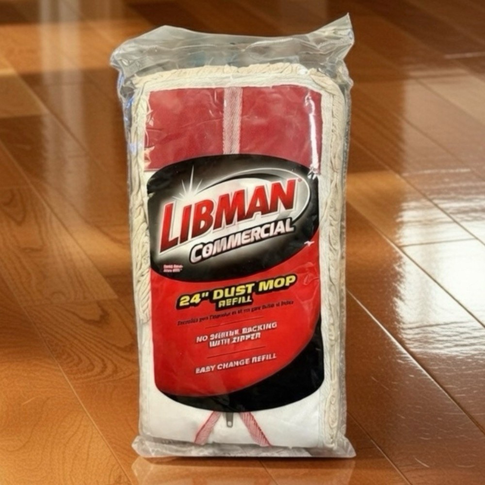 LIBMAN Commercial 24″ Dust Mop Refill No Shrink Backing with Zipper #00923