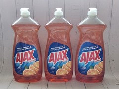 3× Ajax Ultra Triple Action Dishwashing Liquid Dish Soap, Orange Scent, 28 oz