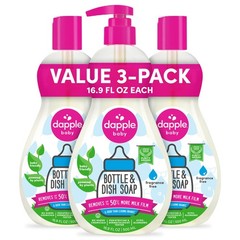 Dapple Baby Fragrance Free Bottle Soap 16.9 oz 3 Pack Pump