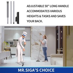 MR SIGA Heavy Duty Grout Scrub Brush with Long Handle Shower Floor Scrubber for