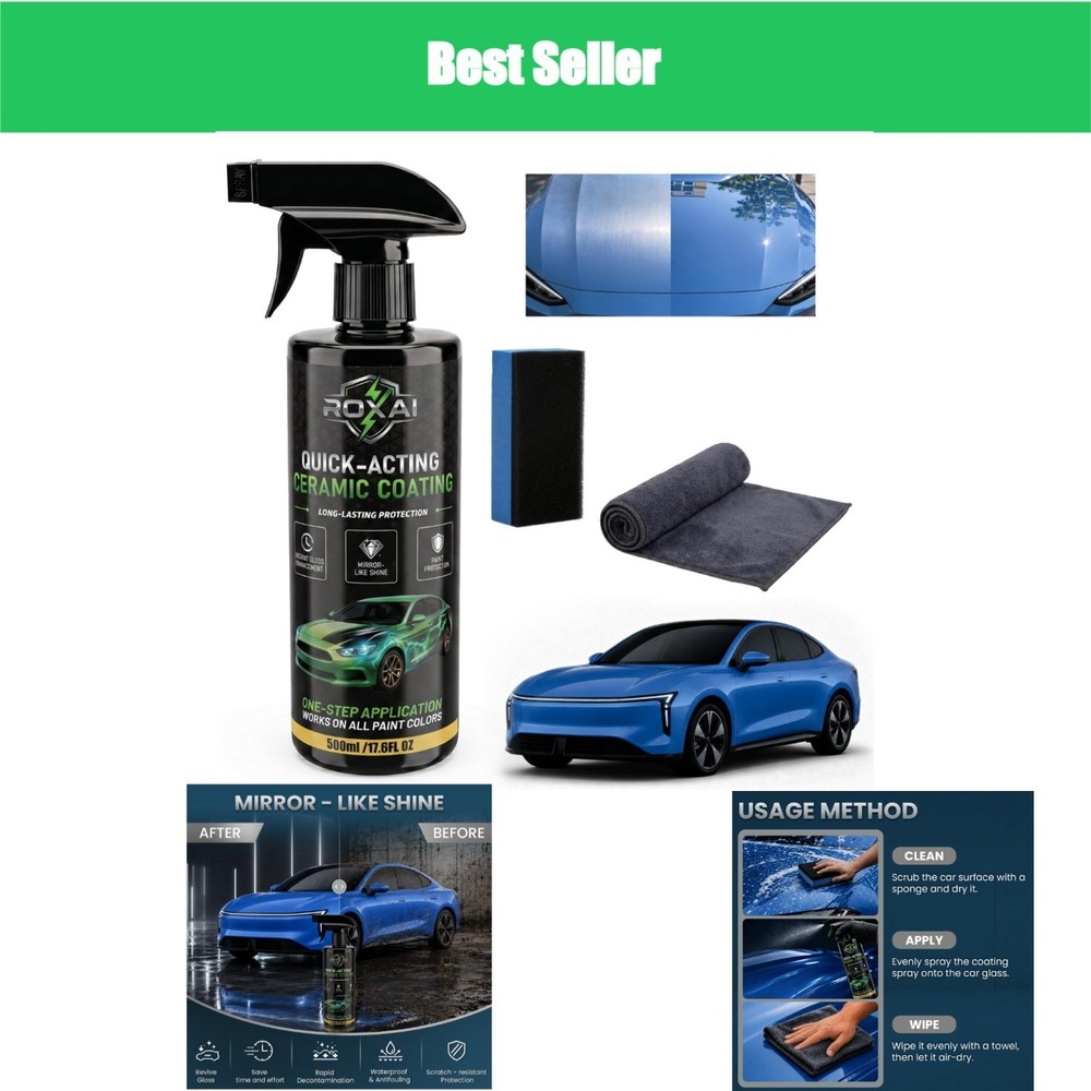 ROXAI Car Coating Spray 17.6 oz Hydrophobic Ceramic Wax for Paint Protection