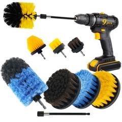 9 Pcs Drill Brush Attachments Set Fluffy Soft and Hard Bristles Horsehair Bru…