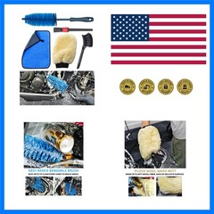 Motorcycle Cleaning Brush Kit, Easy Brush, Wool Wash Mitt, Stiff Tire Brush,…
