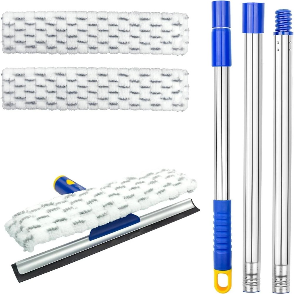 53″ Window Squeegee Cleaner, 2 in 1 Window Cleaning Tool Kit, Shower Squeegee