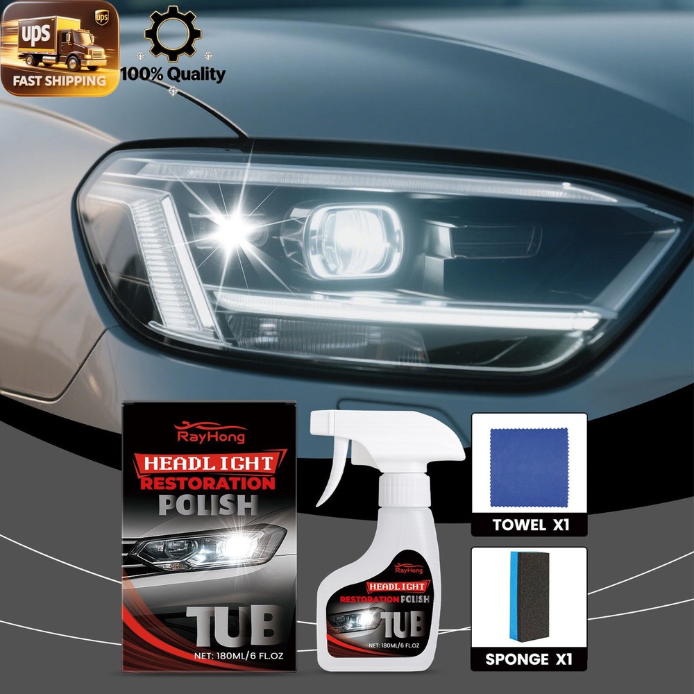 Headlight Lens Cleaner Kit Polish Restorer Oxidation Remover Car Care