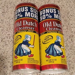 VTG 90s OLD DUTCH Powdered Cleanser w/ Bleach 21oz BONUS x2 Unopened Can USA NOS