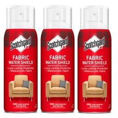 3 ~ 3M Scotchgard Transparent Fabric Water Shield Dries Clear & Oderless 10 oz