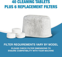 – Designed for Breville Cleaning Kit – 40 Cleaning Tablets and 6 Water Filters f
