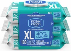 180 Count XL Flushable Wipes – Fragrance-Free & Plant-Based for Sensitive Skin