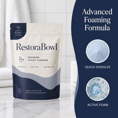Restorabowl Foaming Clean Powder Fresh Scent Fast Dissolving Easy Flush 300g