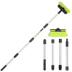 65”165cm Car Wash Brush Long Handle Soft Bristle Scrub Cleaning Mop with 4