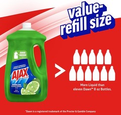 Ajax Ultra Liquid Dish Soap Vinegar & Lime Scent 90 fl oz Grease Cleaner