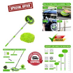 62″ Car Wash Brush Kit Mitt Mop Sponge with Long Handle Chenille Microfiber