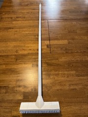 Floor Scrub Brush with Long Handle, 2 in 1 Scrape and Brush, Stiff Bristles f…