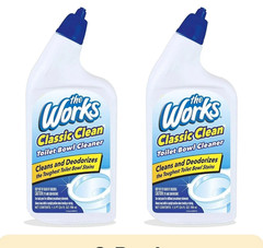 The Works Classic Clean Toilet Bowl Cleaner Liquid Fresh Scent 24 fl oz, 2 Pack