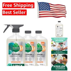 Seventh Generation 16 Fl Oz Foaming Dish Spray – 3 Refills, Mandarin Orange