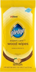 Pledge Expert Care Enhancing Wood Wipes, Lemon Scent, 24 Count