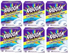 Kaboom Scrub Free Continuous Clean Refillable Toilet Cleaning System (Pack of 6)