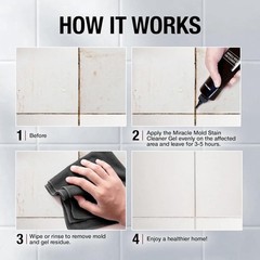 Glassguard Mold Stain Cleaner Gel 10 Fl Oz, 300ml for Grout, Glass, Caulk, Tile