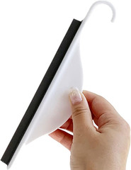 Tiny Bathroom Shower Mirror Squeegee with Hanging Hook, Silicone Mini Kitchen Co