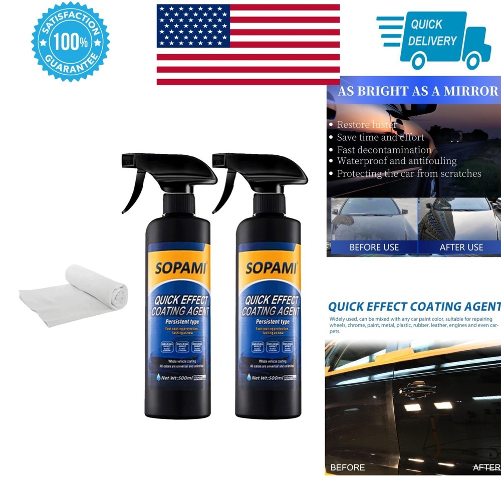 SOPAMI Car Coating Spray | Ceramic Paint Sealant, 500ml (2 pcs)