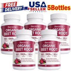 Beravia Organic Beet Root Capsules, Purely Natural, 60-Counts~US