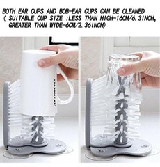 Water Bottle Cleaning Brush Glass Cup Washer with Suction Base Bristle Brush for