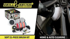 Power Scrubber Drill Brush Kit – Carpet, Upholstery & Glass Cleaner – Auto Detai