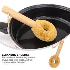 1PC Practical Pan Brushes with Wood Handle Natural Pot Brushes Wooden Dish Brush