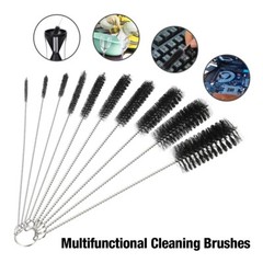 US Nylon Straw Brush Cleaner Bottle Tube Pipe Small Long Cleaning 10 PCS Set Kit