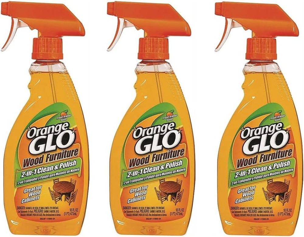 Glo 640823841079 (Pack of 3) Wood Furniture 2-In-1 Clean and Polish, 48 Fl Oz To