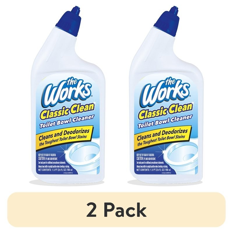 2 Pack The Works Classic Clean Liquid Toilet Bowl Cleaner 24 floz