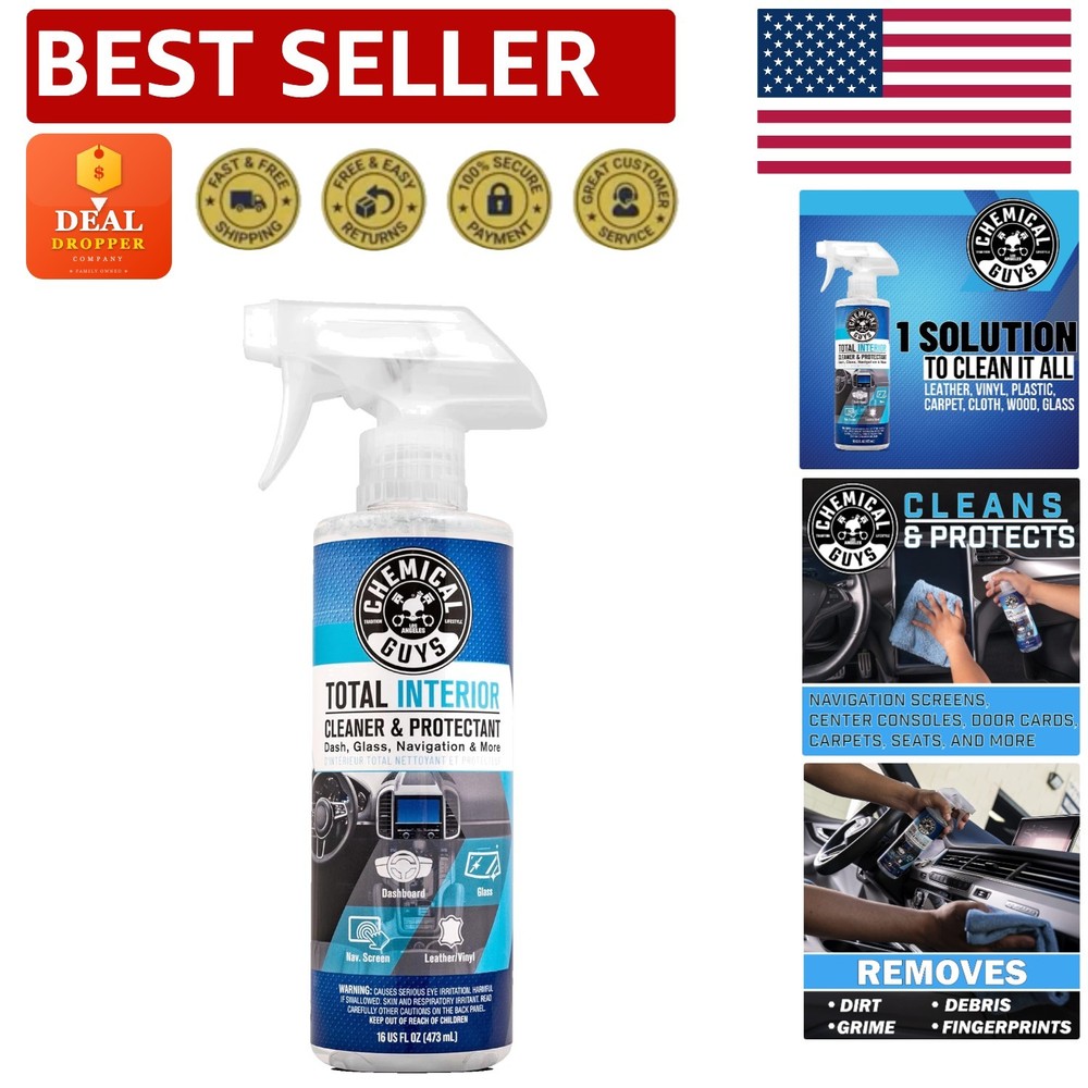 Total Indoor & Outdoor Cleaner – Protects Leather & Plastic, Streak-Free, 16 oz