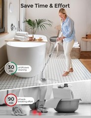 Upgraded wireless shower brush cleaner with 8 replacement brush heads