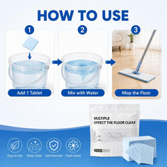 Floor Cleaning Tablets, 100 Pcs Multiple Effect the Floor Clean,Multi-Surface Fl
