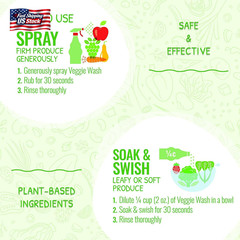 Veggie Wash Organic Fruit and Vegetable Wash, Certified Organic, Ideal for Clean