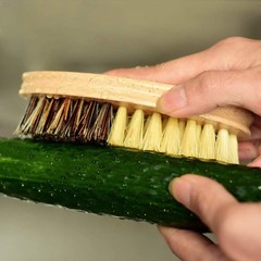 5 Pack Natural Bamboo Cleaning Brush Set, Pot Dish Scrub Brush with Handle an…