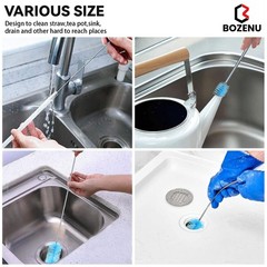 Flexible Drain Brush, 66 Inch Long Double Ended Hose Pipe and 58 Inch Tube Clean