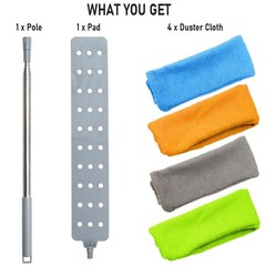100 inches Retractable Gap Dust Cleaner Cleaning Tools with 4 Microfiber Dust…
