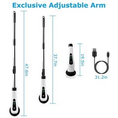 Cordless Electric Spin Scrubber Telescopic Bathroom Cleaning Brush Rechargeable