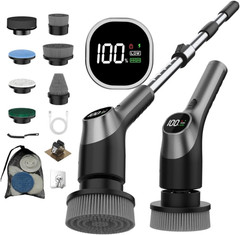 Electric Spin Scrubber 10-in-1 Shower Cleaner Brush Waterproof Cordless Bathroom