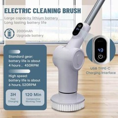Cordless Electric Rotary Scrubber 8 Multi Interchangeable Brush Heads Q500