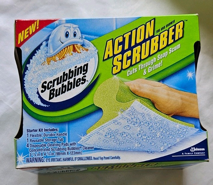 Scrubbing Bubbles Action Scrubber Tub & Shower Starter Kit 4 Pads NEW NLA