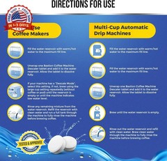 Bastion Coffee Machine Cleaner & Descaler Tablets – 24 Count | Deep Clean & Desc
