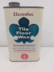 Vintage Electrolux Vacuum Tile Floor Wax Polish Tin Can Advertising Bottle