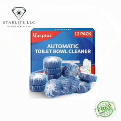Vacplus Toilet Bowl Cleaner Tablets, 12 Pack, Auto Cleaning, Long-Lasting | Bath