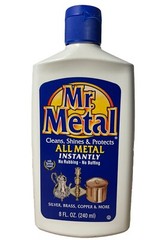 Mr. Metal Cleaner 8 oz Liquid Blue Cap Tarnish Guard Silver Brass Copper Polish
