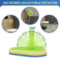 Shower Cleaning Brush 37” Shower Scrubber Tile Tub Scrubber with Long Handle